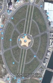 Google Earthで上空から見た星海広場