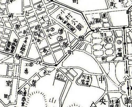 戦前の町山町周辺地図